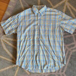 Peter Millar Blue and Yellow Plaid Men's Shirt